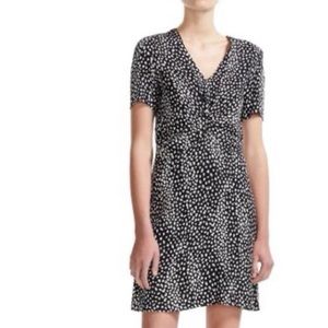 Maje Ripi Front Twist Animal Print Mini Dress Size 36 New